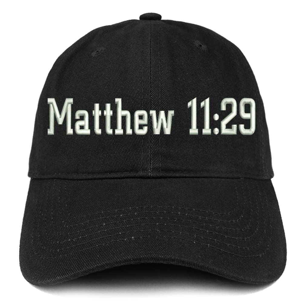 Trendy Apparel Shop Matthew 11:29 Low Profile Soft Cotton Baseball Cap