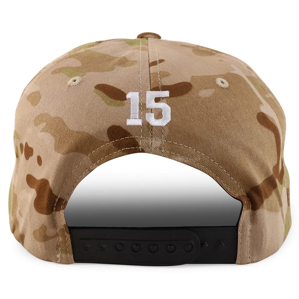 Trendy Apparel Shop Small Number 15 Back Embroidered Flatbill Snapback
