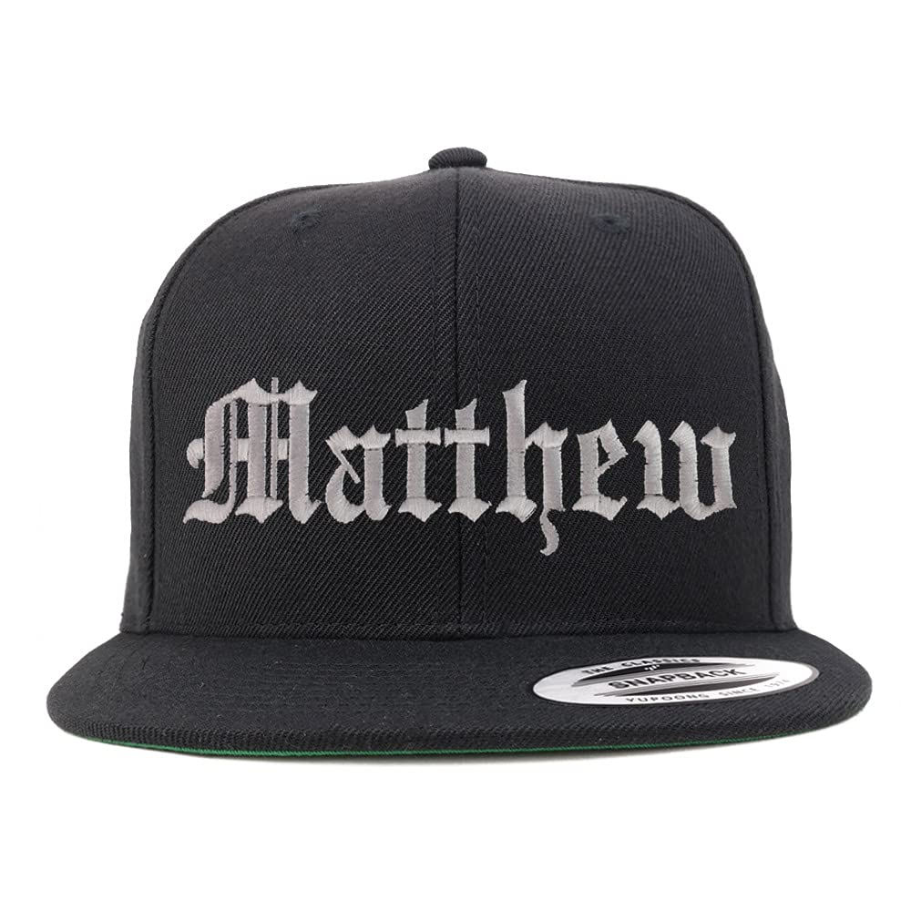 Trendy Apparel Shop Matthew Old English Embroidered Flatbill Snapback