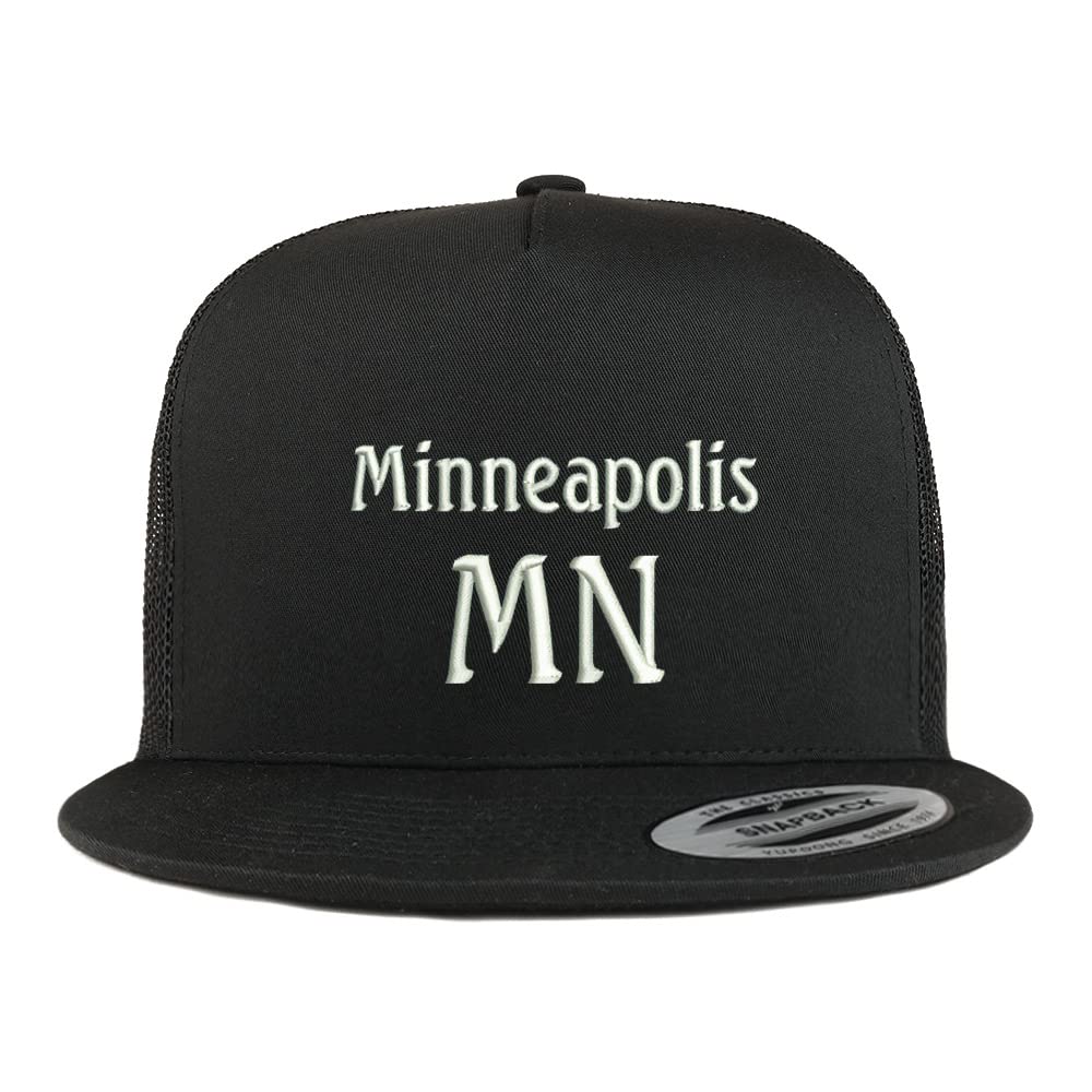 Trendy Apparel Shop Minneapolis MN Embroidered 5 Panel Flatbill Trucker Cap