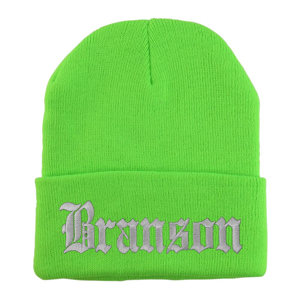 Trendy Apparel Shop Branson Old English Embroidered Long Cuff Beanie