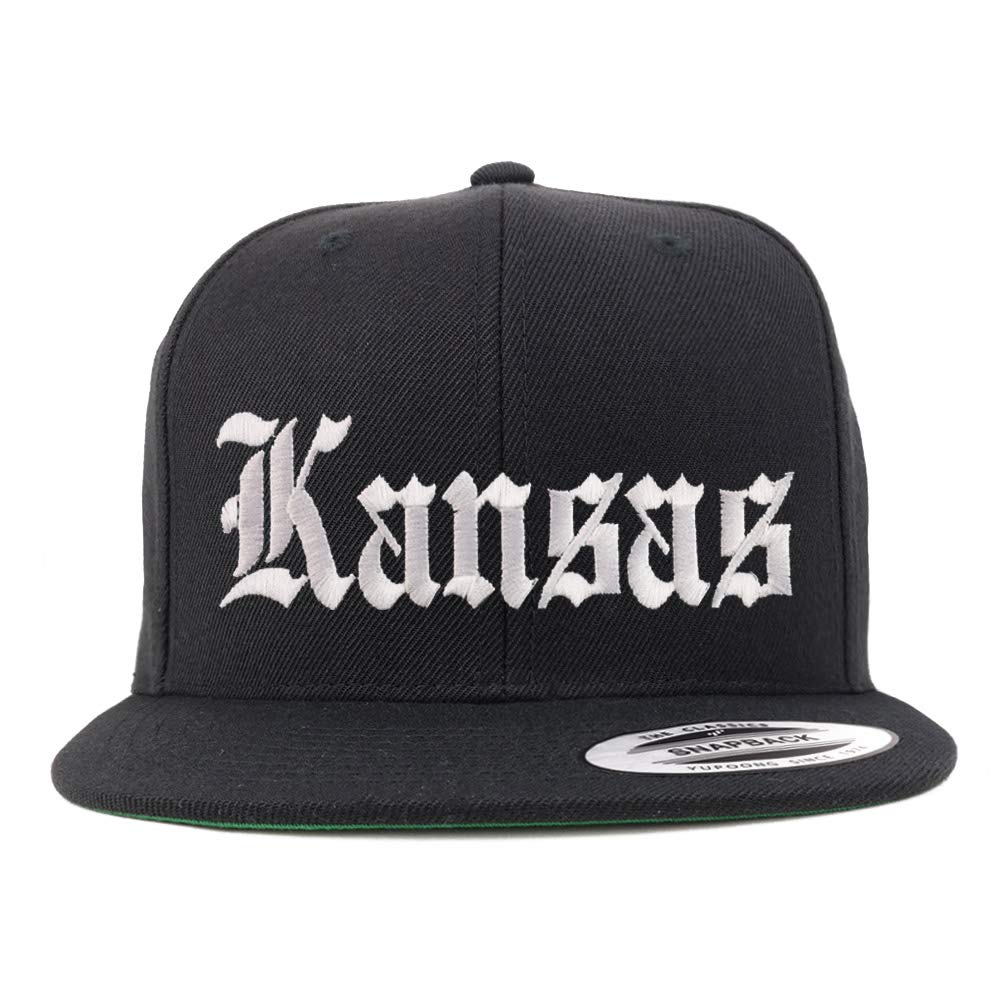 Trendy Apparel Shop Kansas State Old English Embroidered Flatbill Snapback