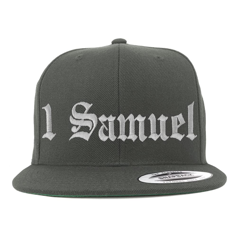 Trendy Apparel Shop 1 Samuel Old English Embroidered Flatbill Snapback
