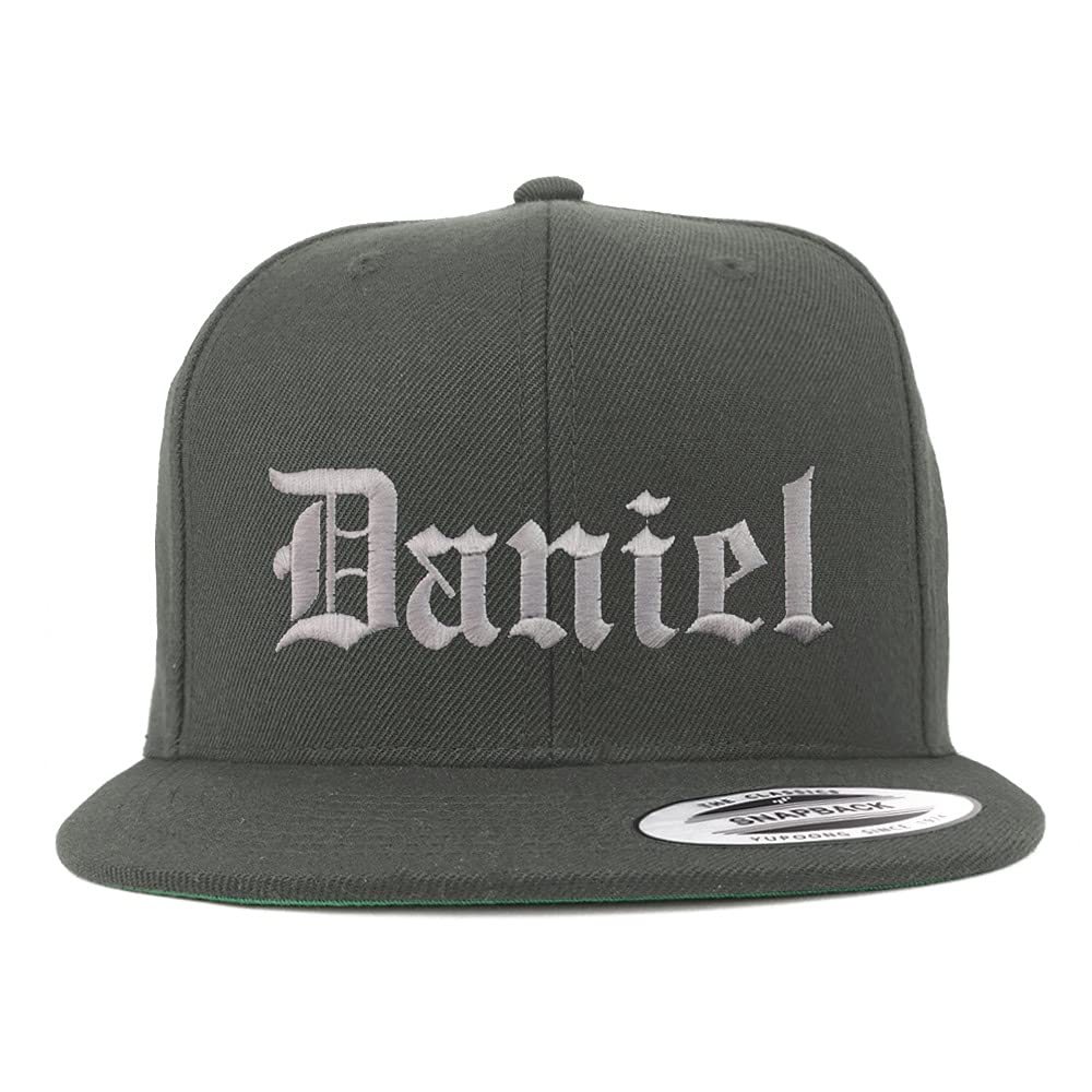 Trendy Apparel Shop Daniel Old English Embroidered Flatbill Snapback