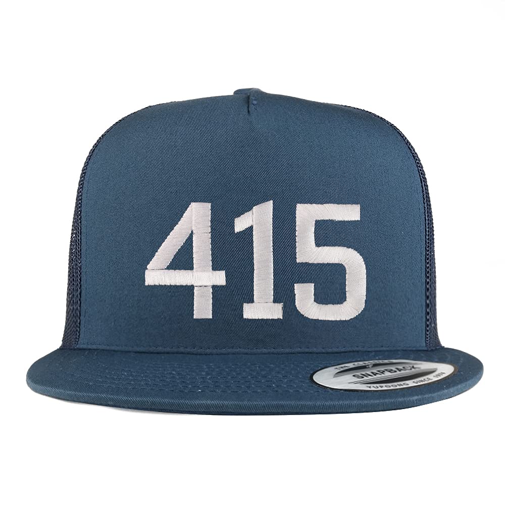 Trendy Apparel Shop 414 San Francisco CA Old English 5 Panel Flatbill Trucker Cap