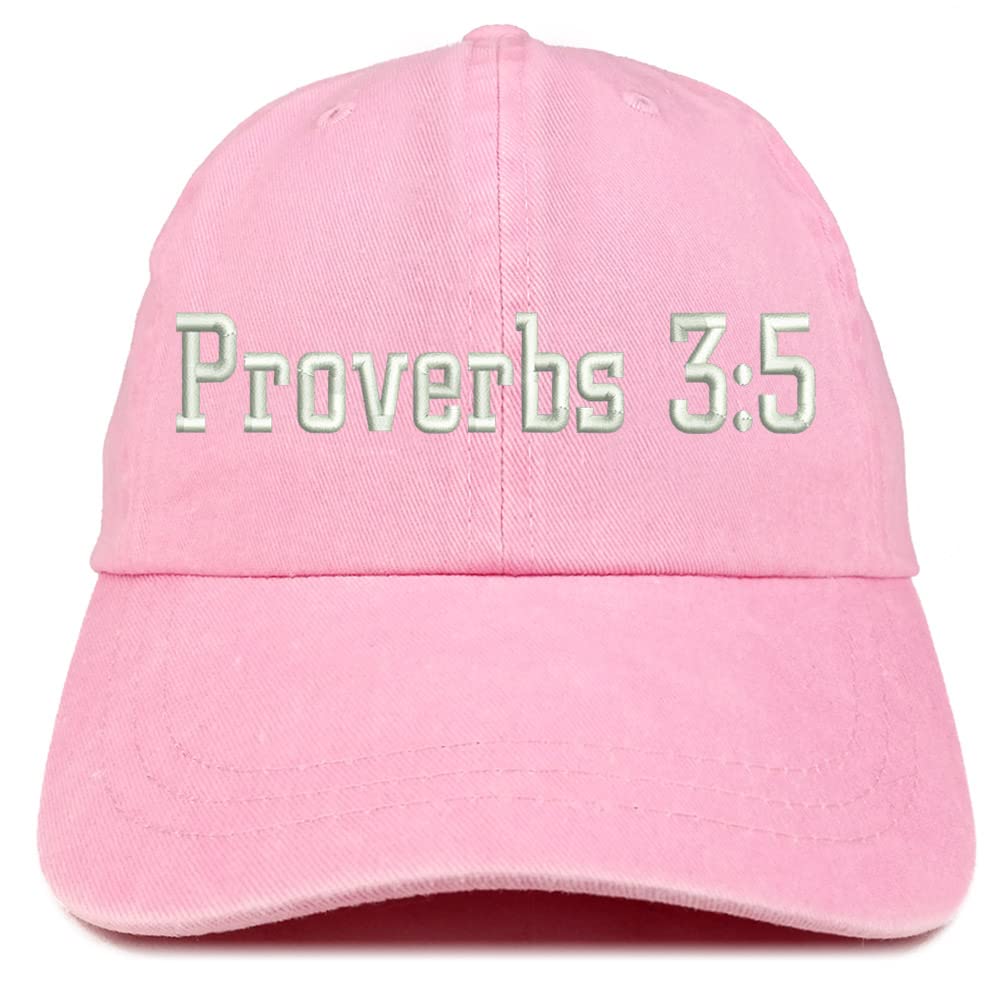 Trendy Apparel Shop Proverbs 3:5 Washed Pigment Dyed Baseball Cap