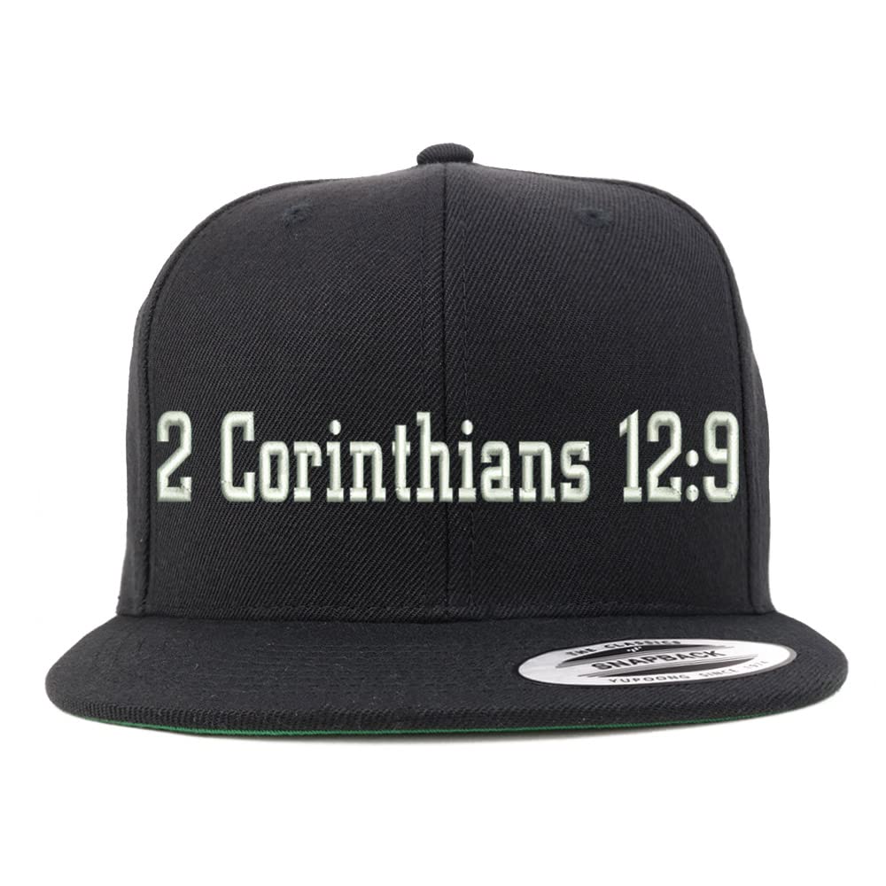 Trendy Apparel Shop 2 Corinthians 12:9 Embroidered Flatbill Snapback
