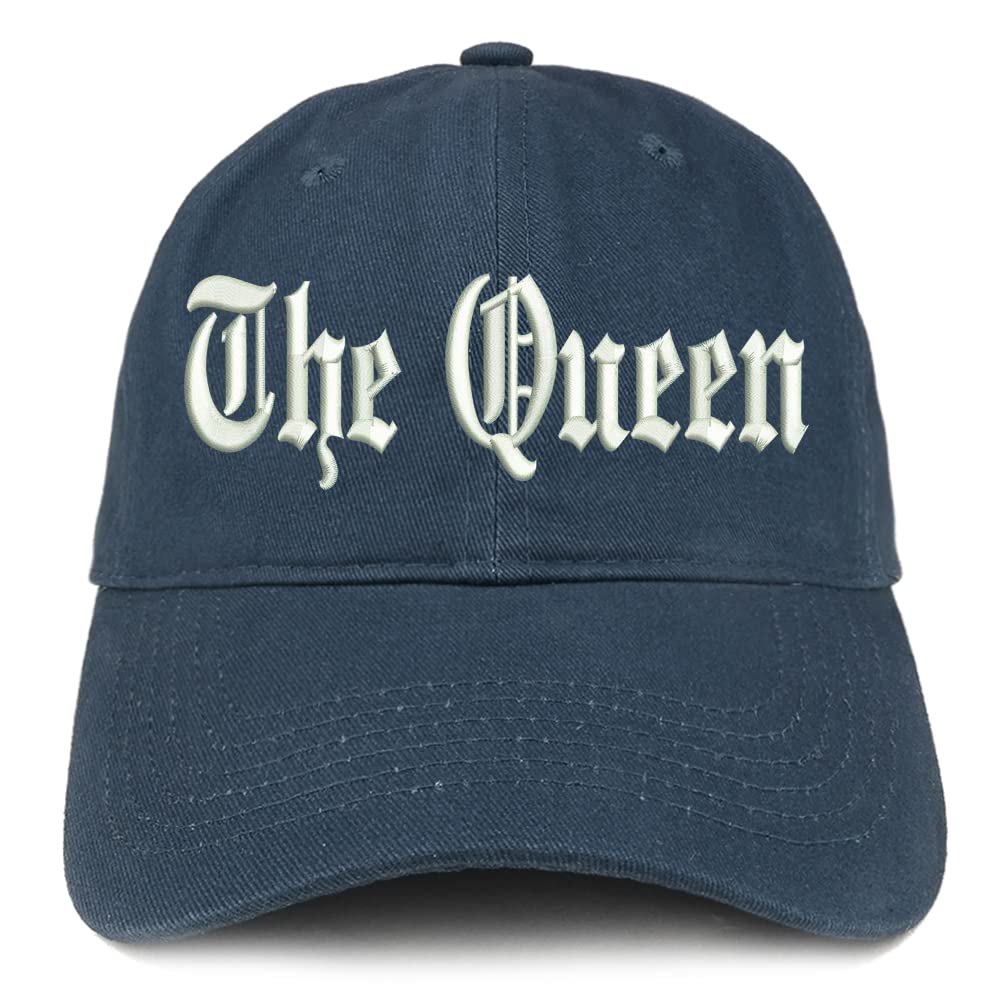 Trendy Apparel Shop The Queen Old English Low Profile Soft Cotton Baseball Cap