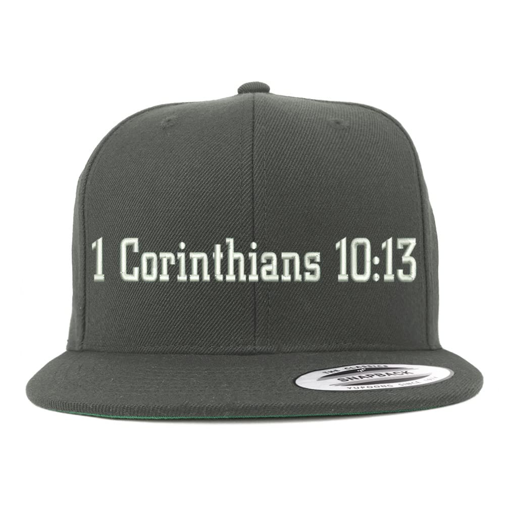 Trendy Apparel Shop 1 Corinthians 10:13 Embroidered Flatbill Snapback
