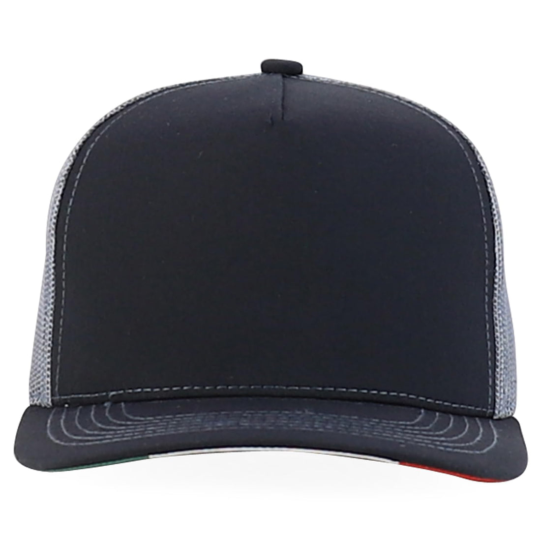 Trendy Apparel Shop 5 Panel Structured Trucker Cap with Mexico Flag Design Undervisor