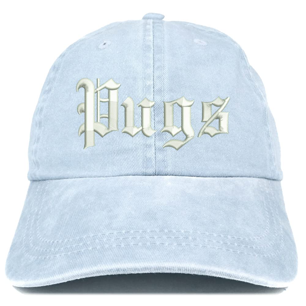 Trendy Apparel Shop Old English Pugs Washed Pigment Dyed Baseball Cap