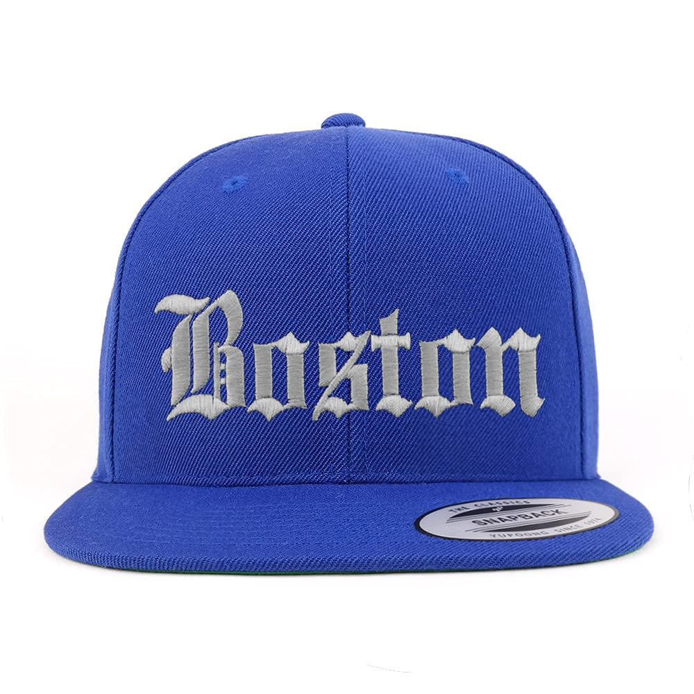 Trendy Apparel Shop Boston Old English Embroidered Flatbill Snapback