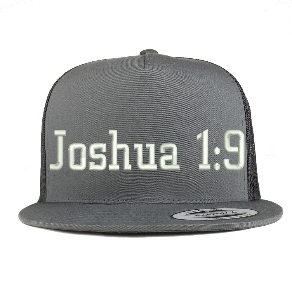 Trendy Apparel Shop Joshua 1:9 5 Panel Flatbill Trucker Cap