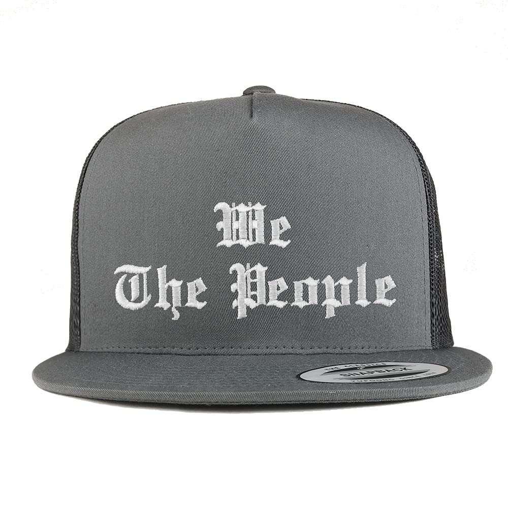 Trendy Apparel Shop We The People Old English 5 Panel Flatbill Trucker Cap