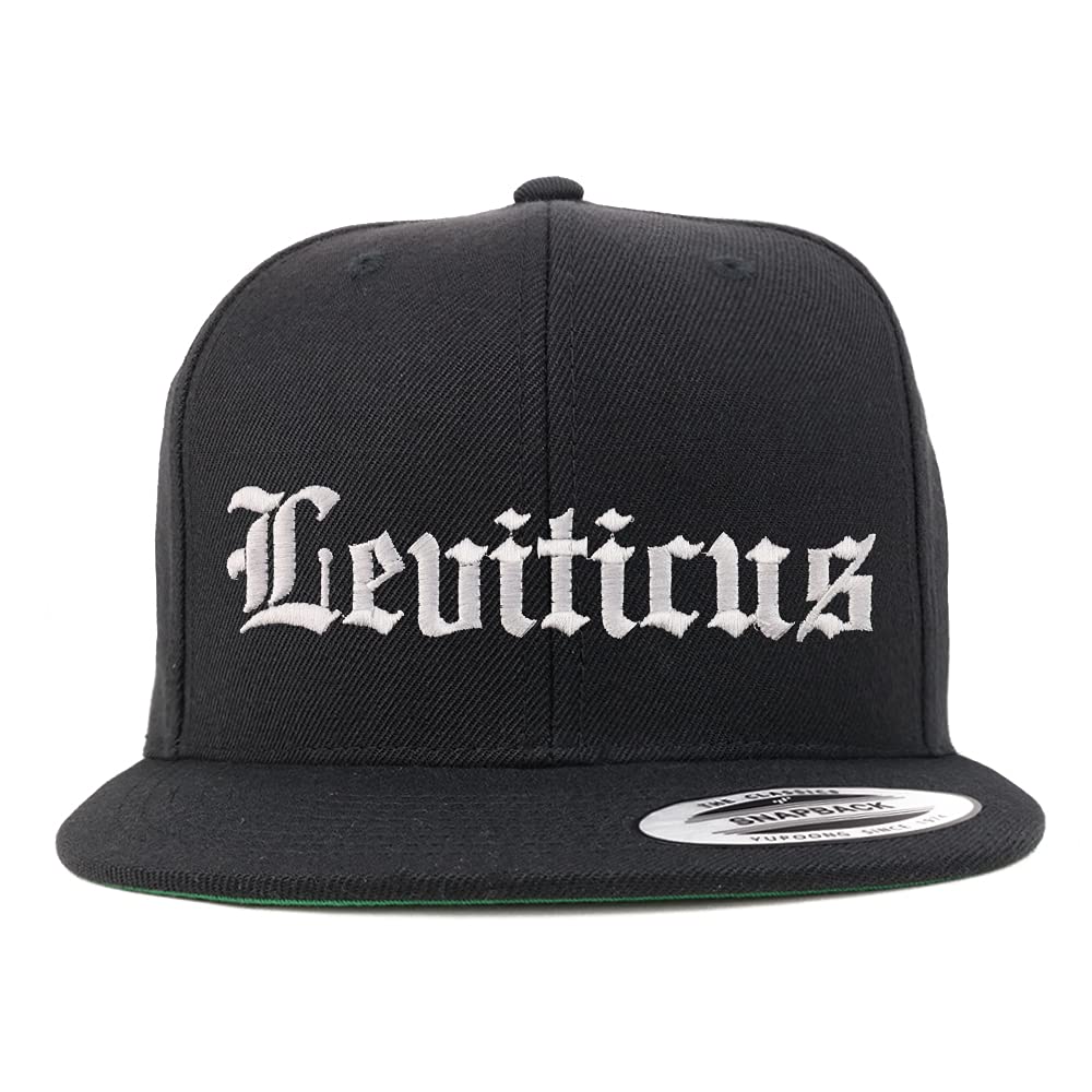 Trendy Apparel Shop Leviticus Old English Embroidered Flatbill Snapback