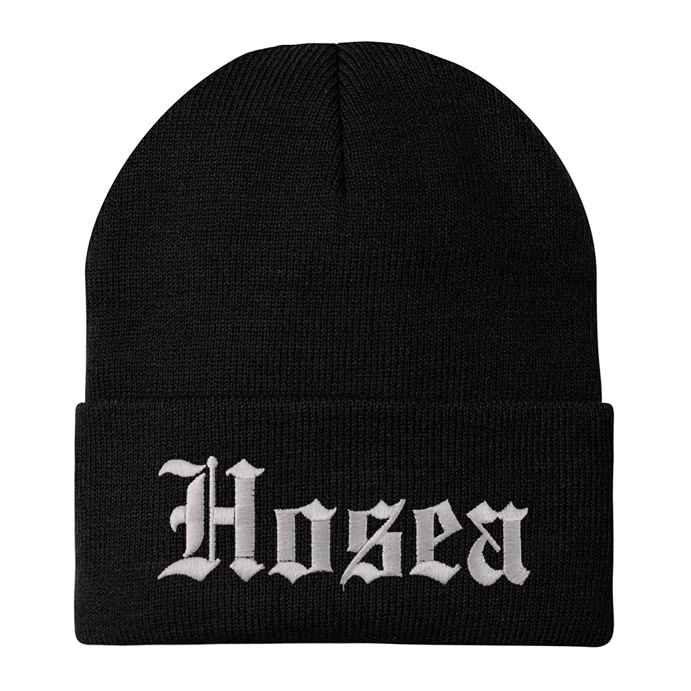 Trendy Apparel Shop Hosea Old English Embroidered Long Cuff Beanie
