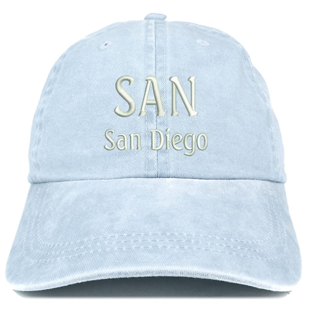 Trendy Apparel Shop SAN San Diego Embroidered Pigment Dyed Washed Baseball Cap