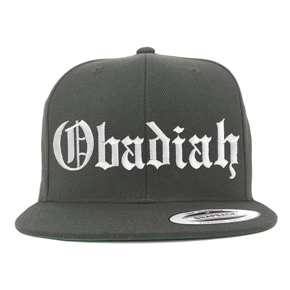 Trendy Apparel Shop Obadiah Old English Embroidered Flatbill Snapback