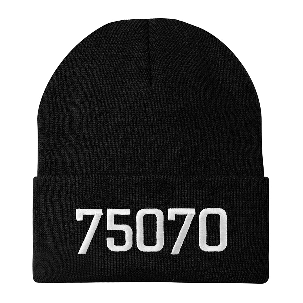 Trendy Apparel Shop 75070 McKinney TX Old English Embroidered Long Cuff Beanie