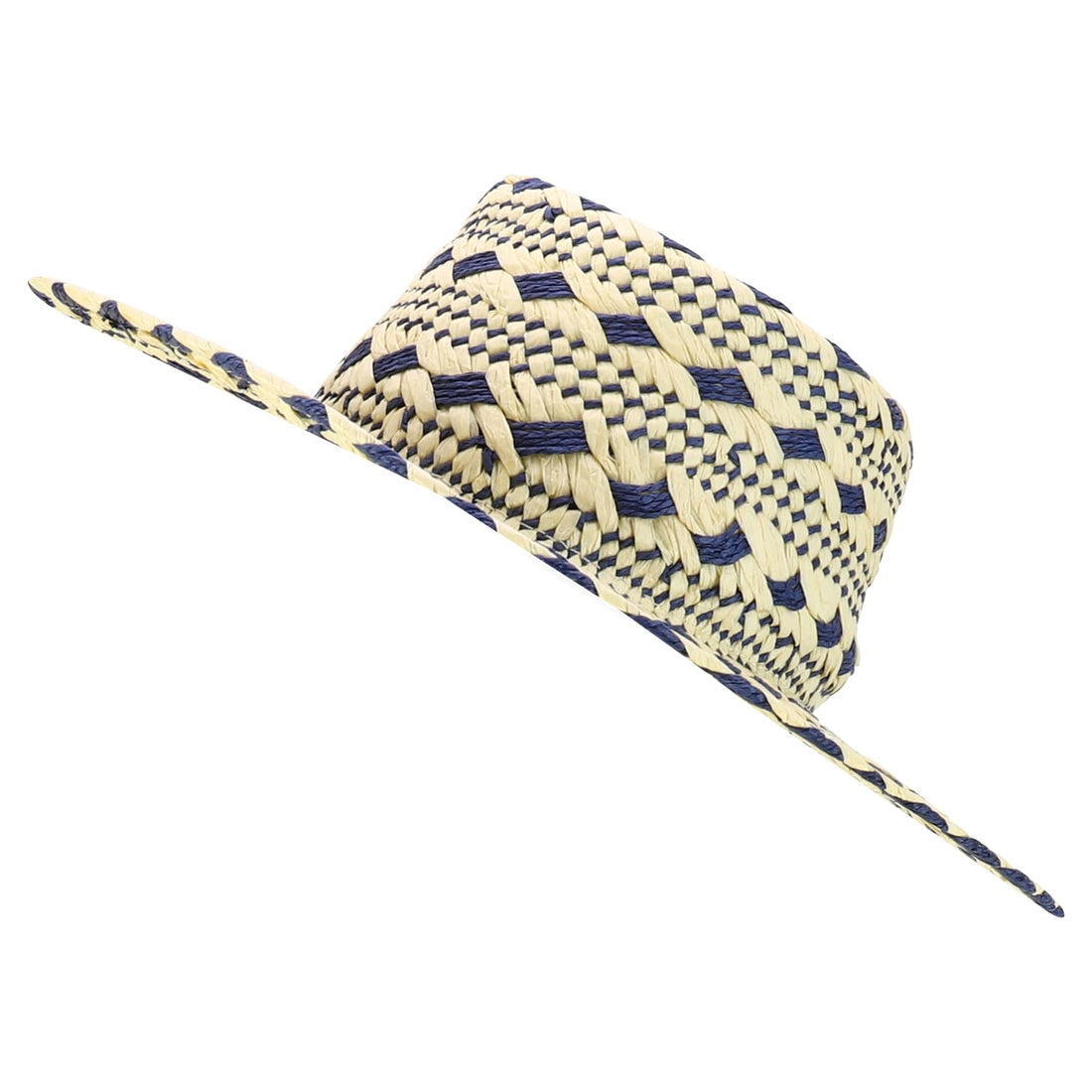 Trendy Apparel Shop Tribal Pattern Wide Brim Paper Gambler Hat