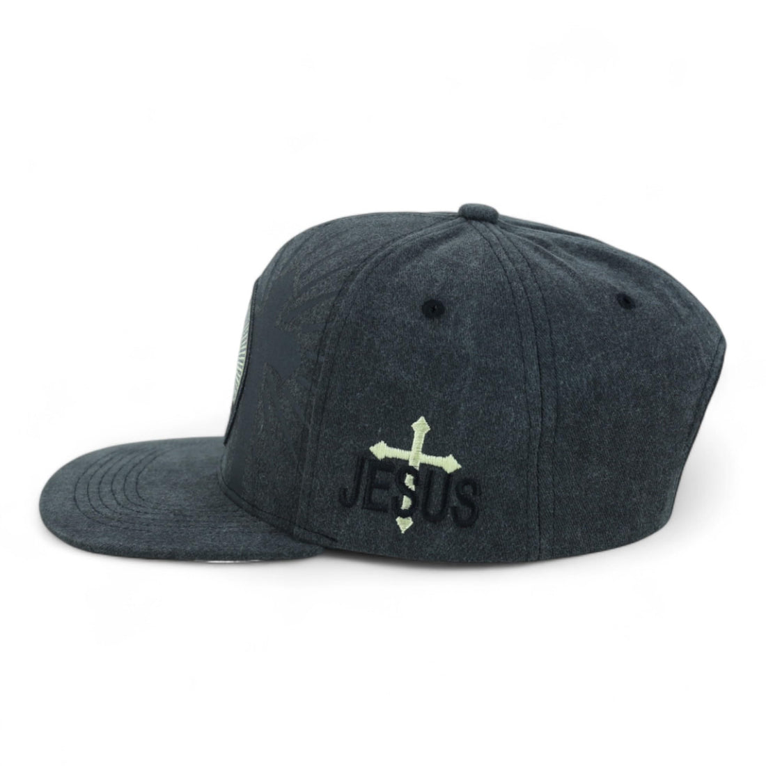Trendy Apparel Shop Praying Hand Jesus Christian Washed Cotton Flat Bill Snapback Cap