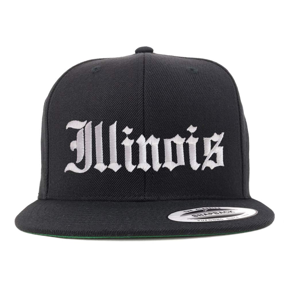 Trendy Apparel Shop Illinois State Old English Embroidered Flatbill Snapback
