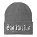 Trendy Apparel Shop Sagittarius Old English Embroidered Long Cuff Beanie