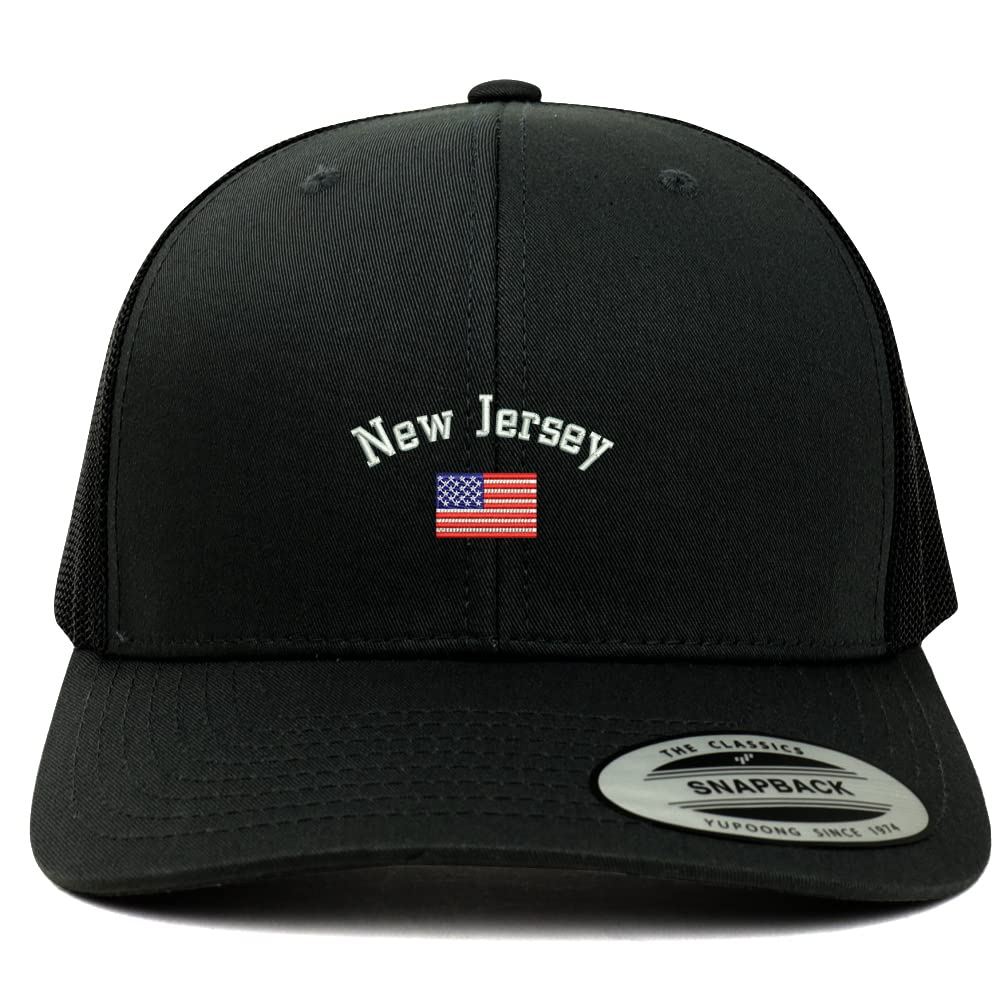 Trendy Apparel Shop New Jersey USA Flag 6 Panel Trucker Mesh Cap