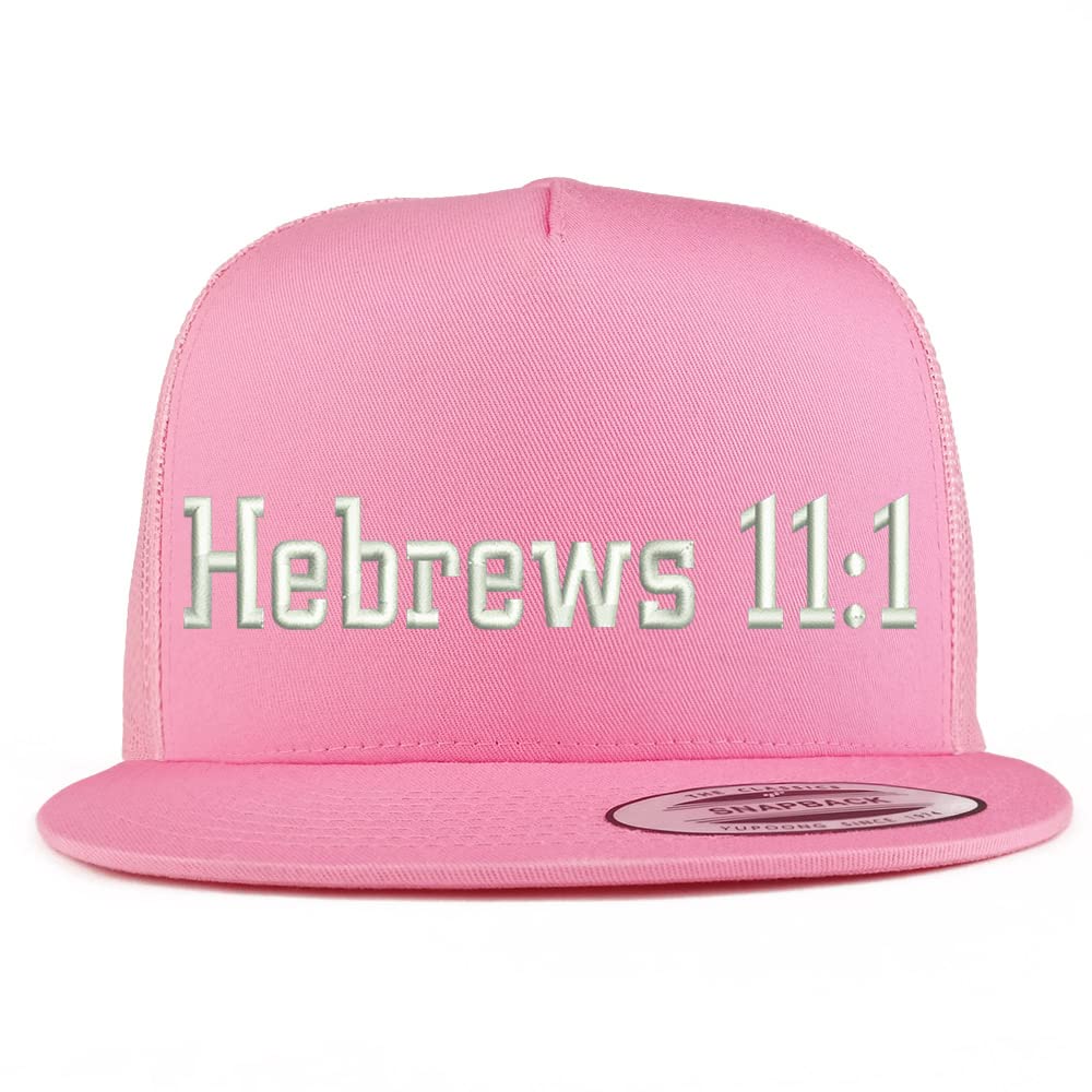 Trendy Apparel Shop Hebrews 11:1 5 Panel Flatbill Trucker Cap