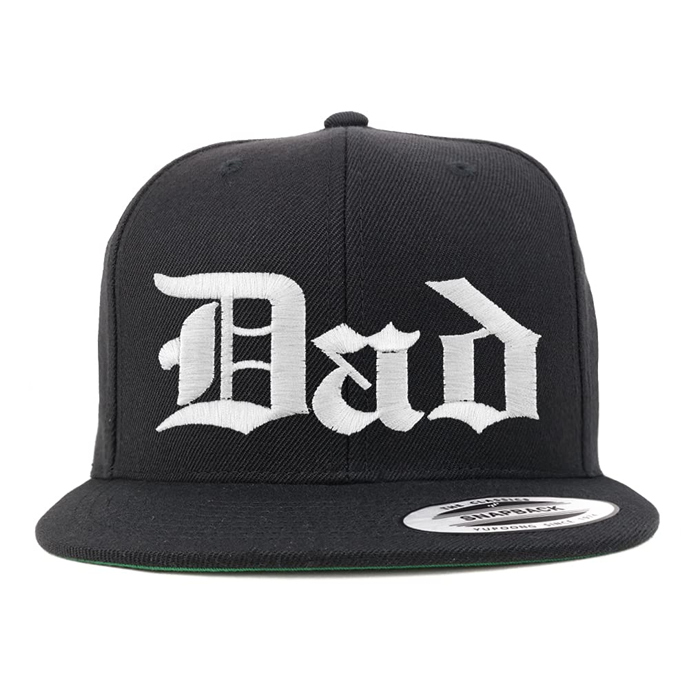 Trendy Apparel Shop DAD Old English Embroidered Flatbill Snapback