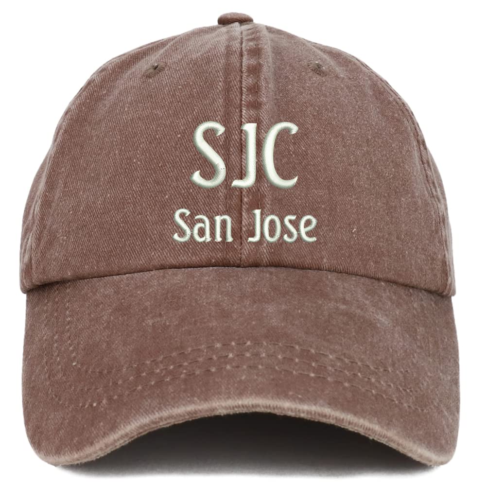 Trendy Apparel Shop SJC San Jose Embroidered Pigment Dyed Washed Baseball Cap