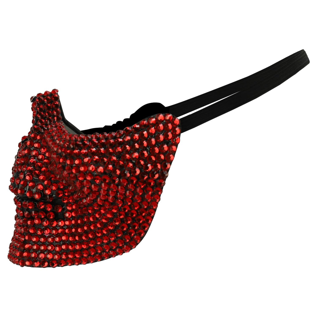 Trendy Apparel Shop Bling Rhinestone Skull Half Mask Costume Accessory