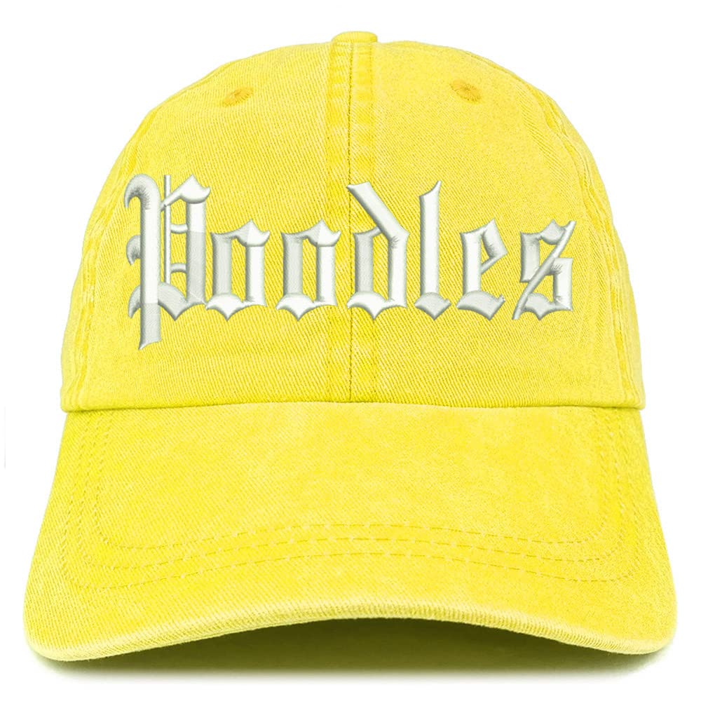 Trendy Apparel Shop Old English Poodles Washed Pigment Dyed Baseball Cap