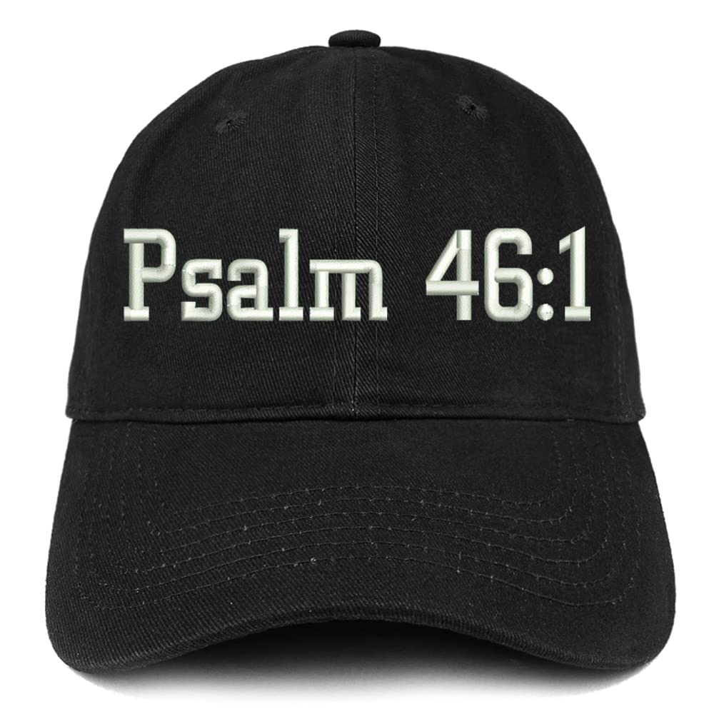 Trendy Apparel Shop Psalm 46:1 Low Profile Soft Cotton Baseball Cap