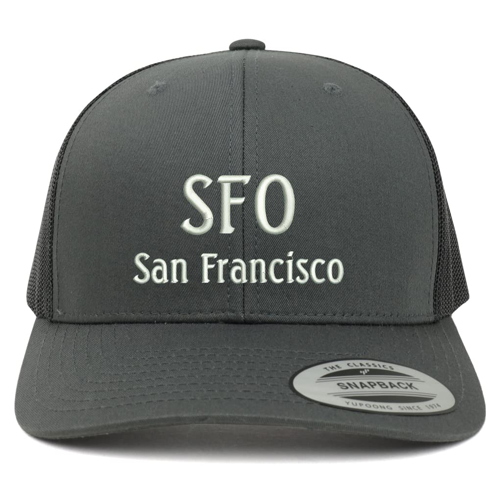 Trendy Apparel Shop SFO San Francisco Embroidered Retro Fit Trucker Mesh Cap