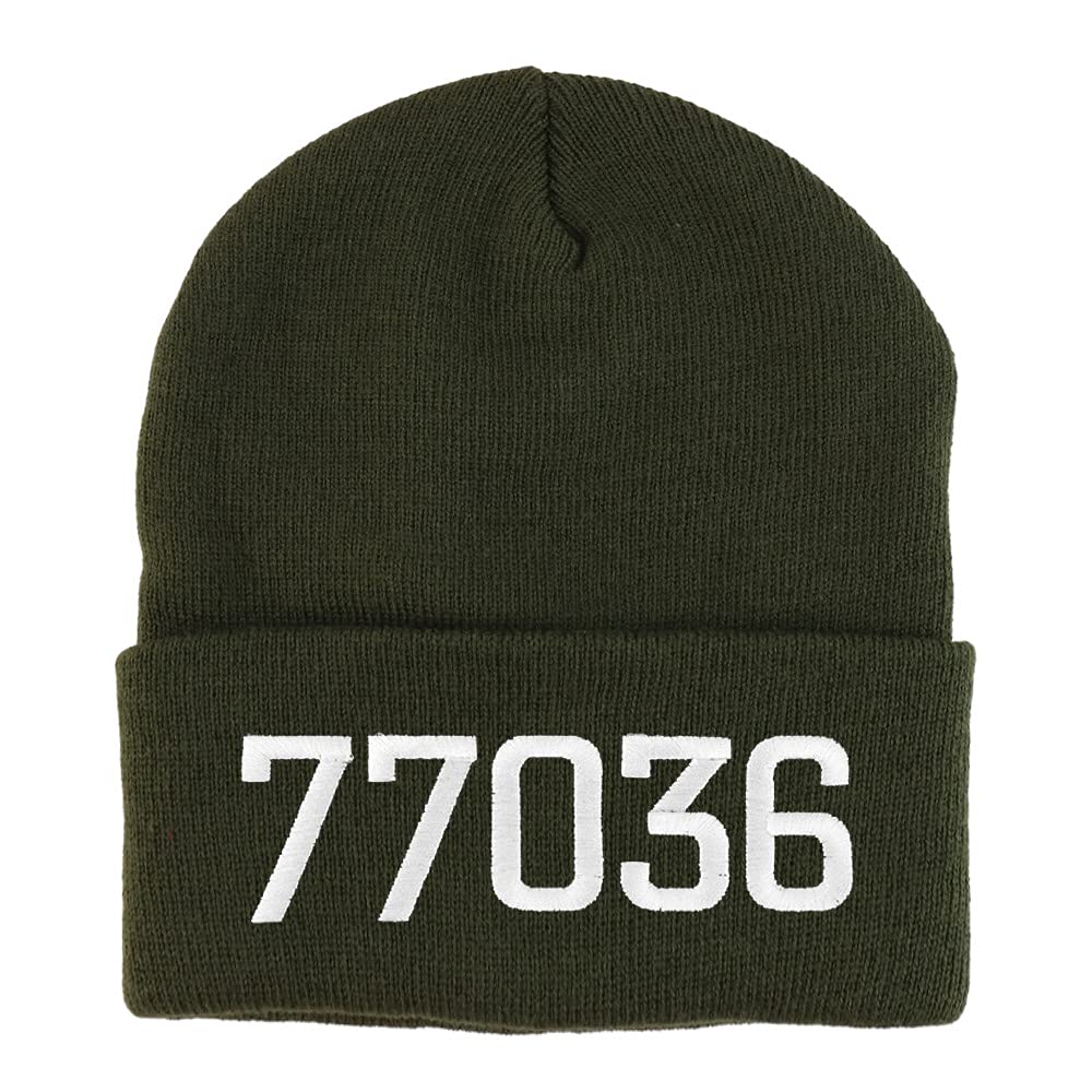 Trendy Apparel Shop 77036 Houston TX Old English Embroidered Long Cuff Beanie