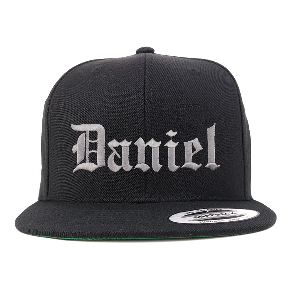 Trendy Apparel Shop Daniel Old English Embroidered Flatbill Snapback