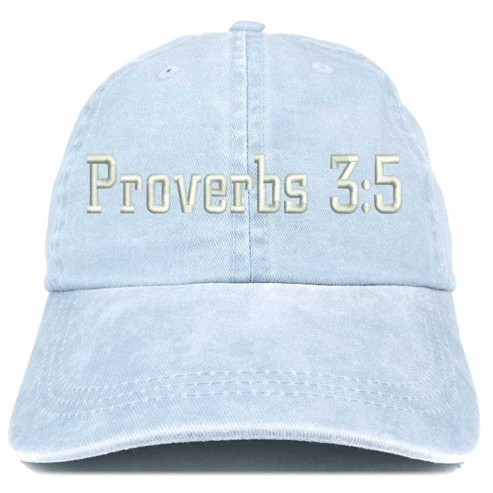 Trendy Apparel Shop Proverbs 3:5 Washed Pigment Dyed Baseball Cap