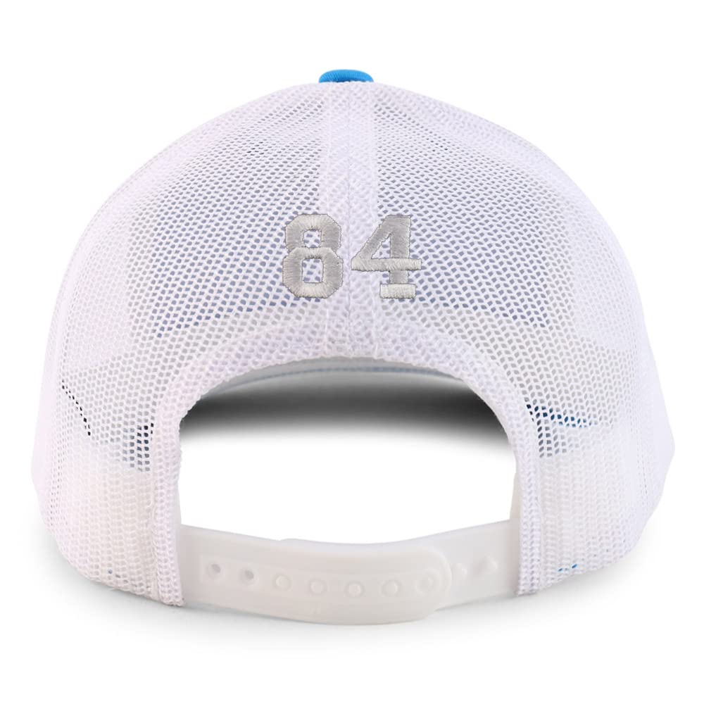 Trendy Apparel Shop Small Number 84 Back Embroidered 6 Panel Trucker Mesh Cap