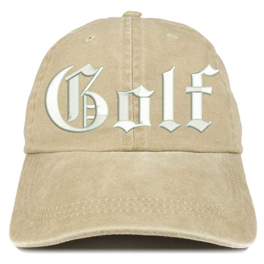 Trendy Apparel Shop Old English Golf Washed Pigment Dyed Baseball Cap