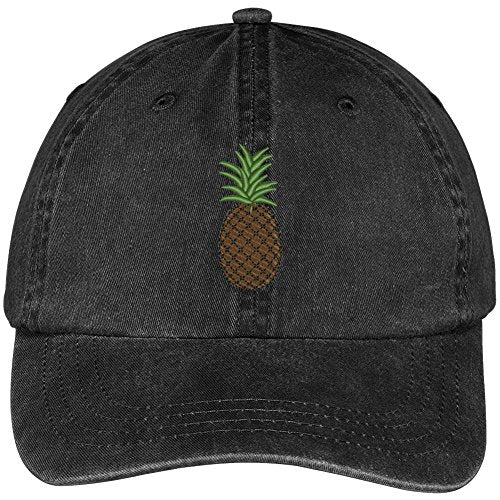 Trendy Apparel Shop Pineapple Embroidered Pigment Dyed 100% Cotton Cap