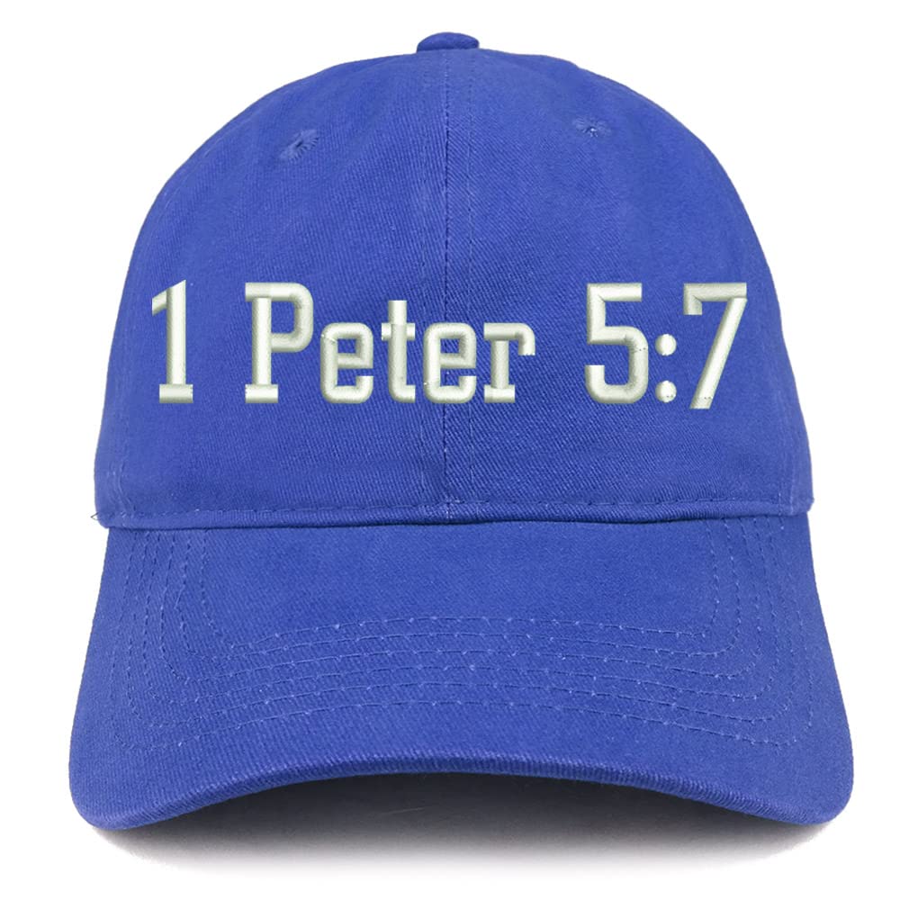 Trendy Apparel Shop 1 Peter 5:7 Low Profile Soft Cotton Baseball Cap