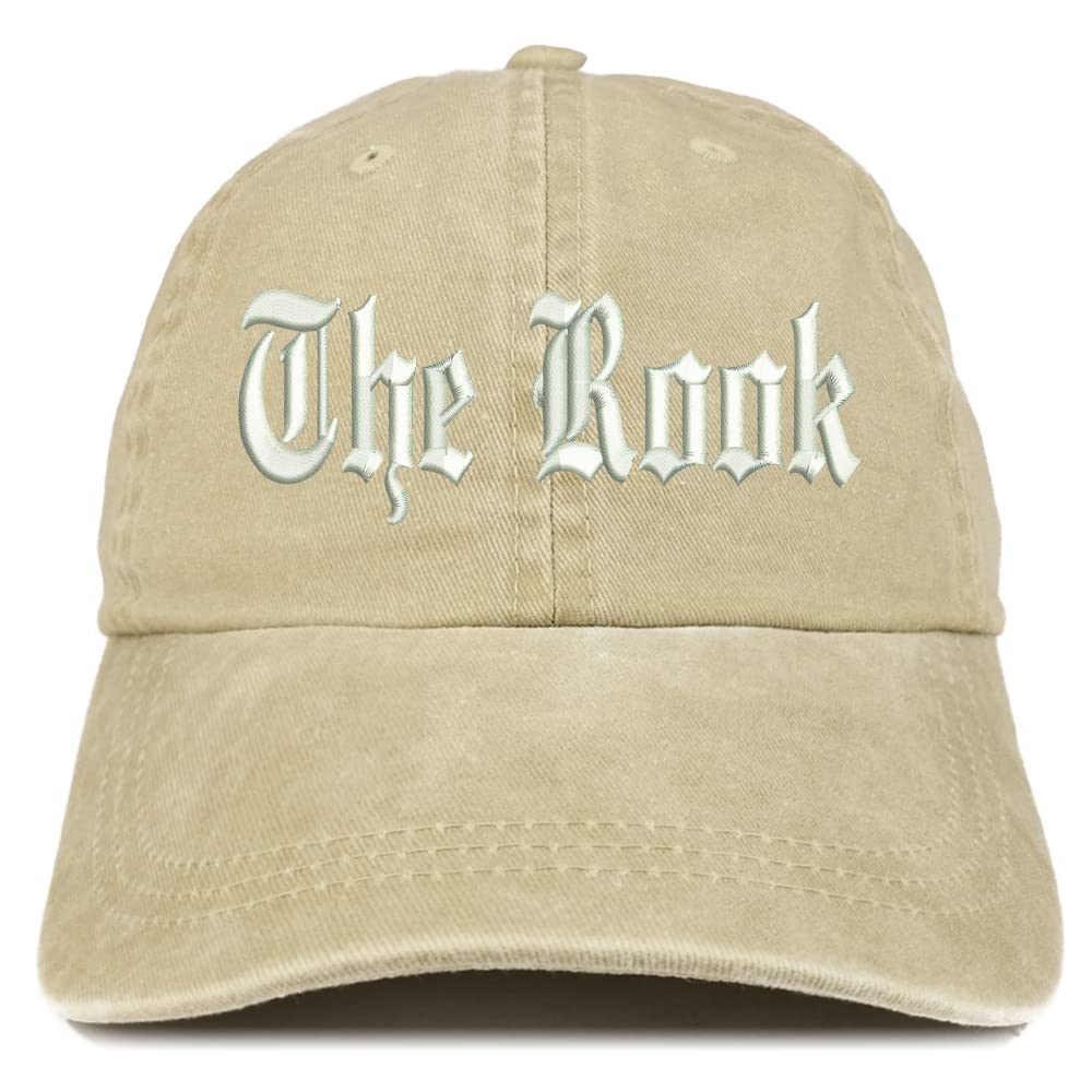 Trendy Apparel Shop The Rook Old English Embroidered Pigment Dyed Washed Baseball Cap