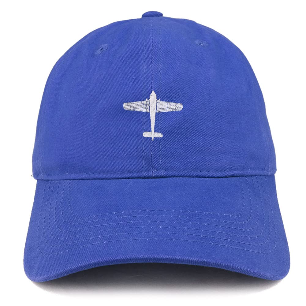 Trendy Apparel Shop Aircraft Bi Plane Embroidered Low Profile Soft Cotton Baseball Cap