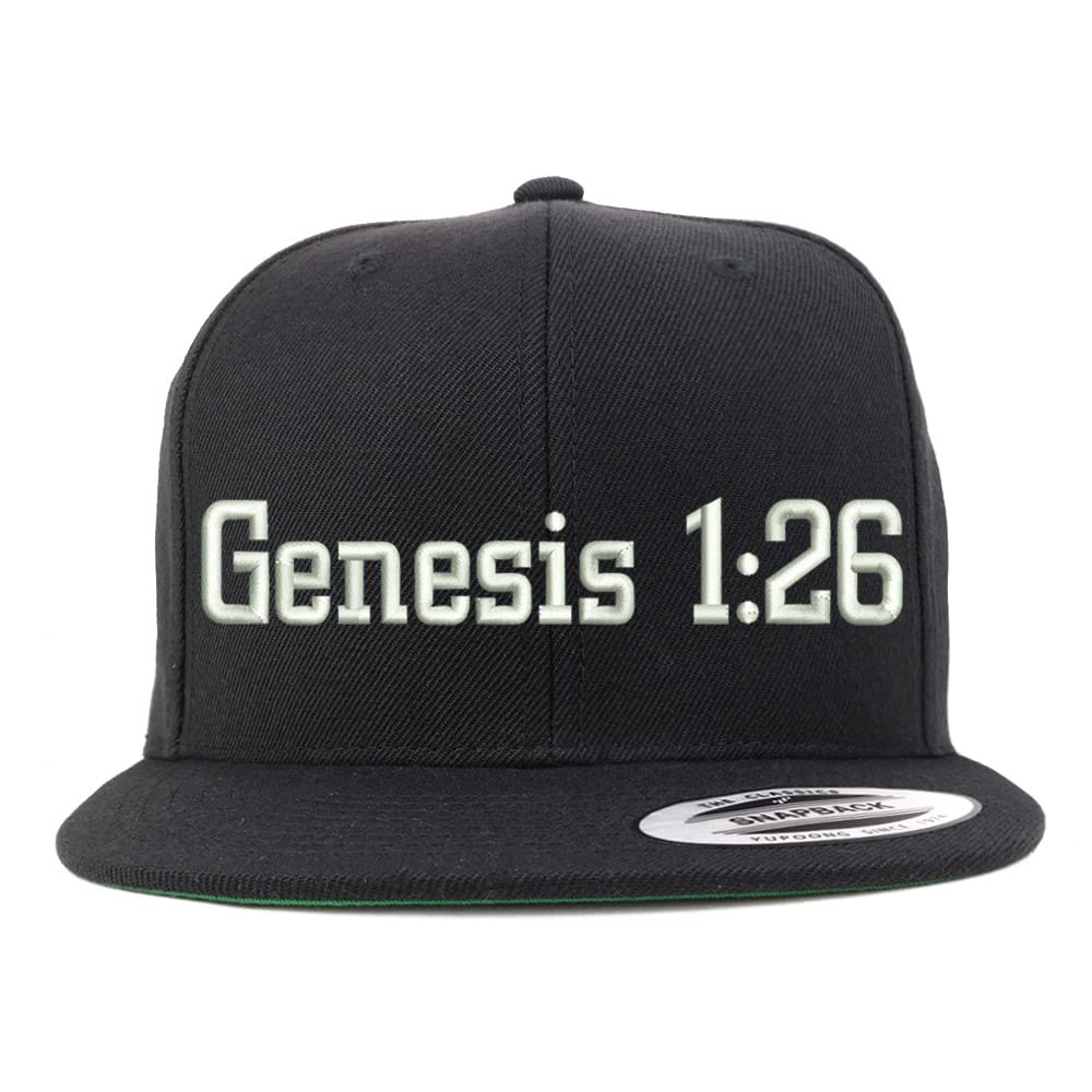 Trendy Apparel Shop Genesis 1:26 Embroidered Flatbill Snapback