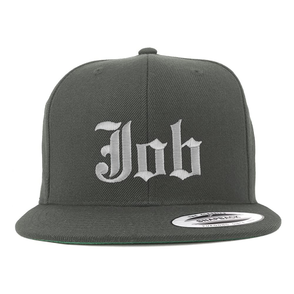 Trendy Apparel Shop Job Old English Embroidered Flatbill Snapback