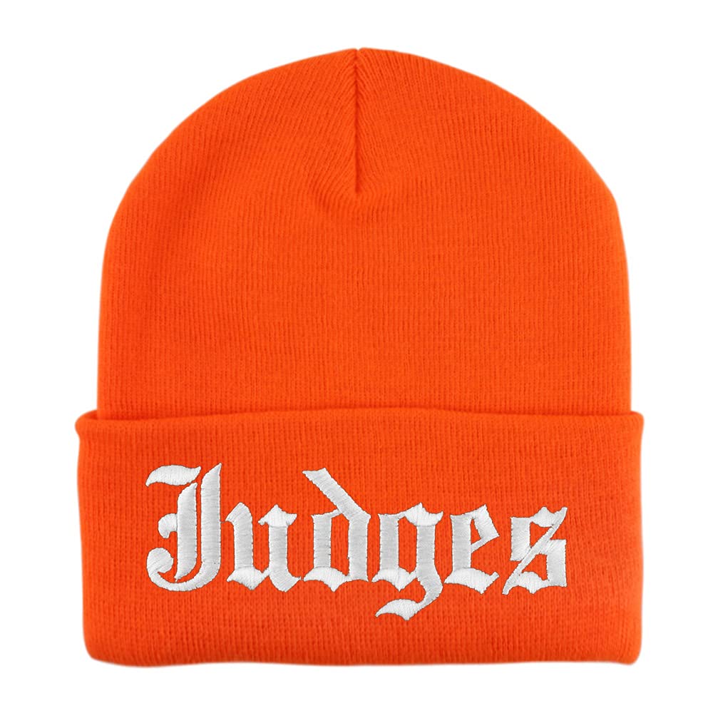 Trendy Apparel Shop Judges Old English Embroidered Long Cuff Beanie