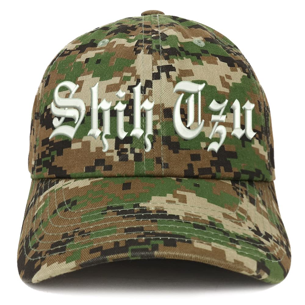 Trendy Apparel Shop Old English Shih Tzu Low Profile Soft Cotton Baseball Cap