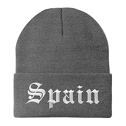 Trendy Apparel Shop Spain Old English Embroidered Long Cuff Beanie