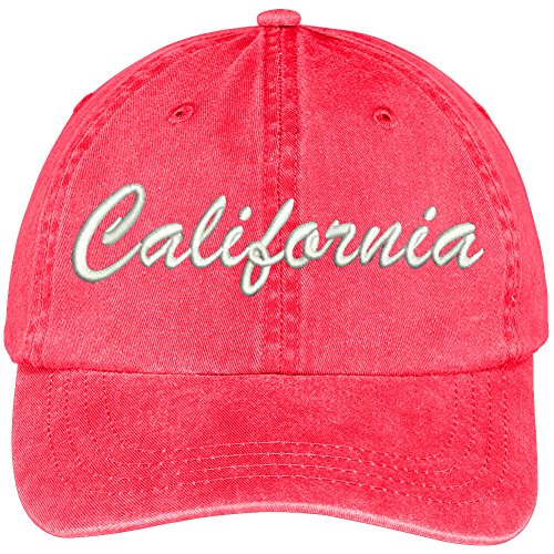 Trendy Apparel Shop California State Embroidered Low Profile Adjustable Cotton Cap
